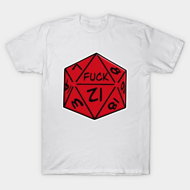 Twenty Sided Die 'Fuck' T-Shirt by IceTees